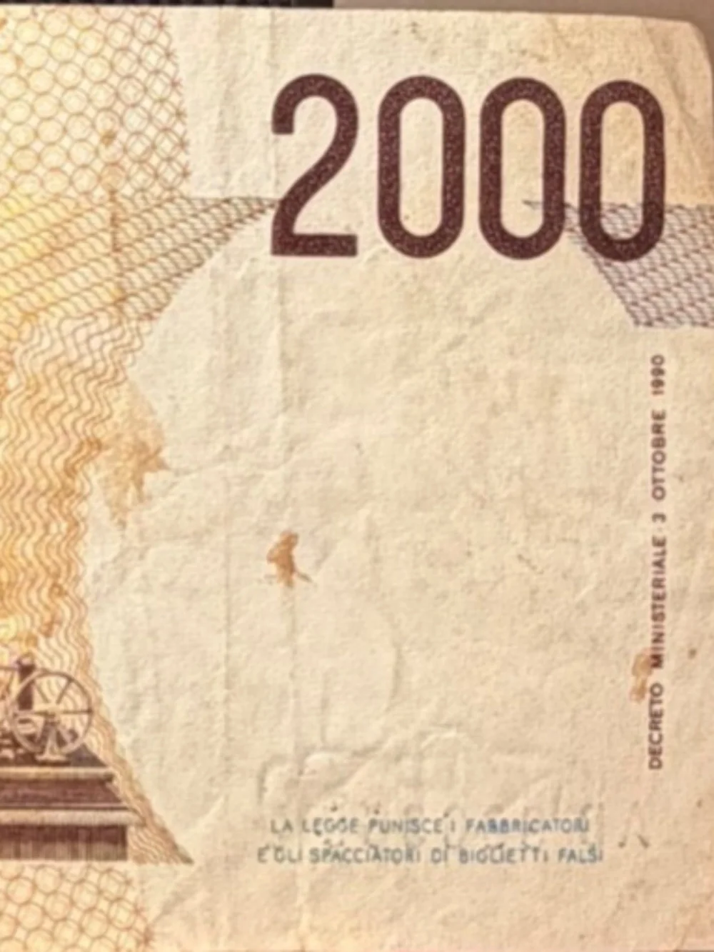 Italy 2000 LIRE 1990 Pre Euro MARCONI #206559452787